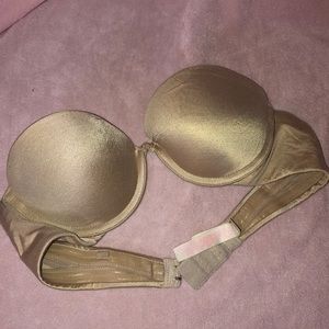 PINK Victoria secret strapless nude bra Heartbreaker style push up 32A